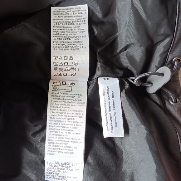 New Calvin Klein Jeans Puffer Hooded Coat Water Resistant Charcoal Grey Size 2XL - Picture 14 of 16